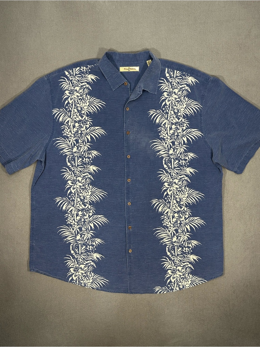 Men’s Tommy Bahama Hawaiian Shirt 3XT Blue Floral Camp Aloha 100% Silk
